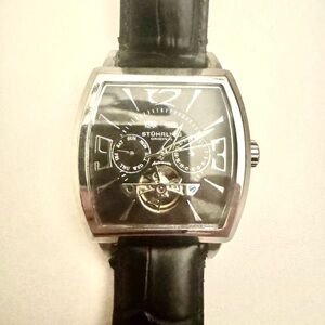 Stuhrling Original Black and Silver Watch